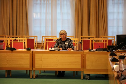 Generalsekretær Eva Buschmann på høring i Helse- og omsorgsdepartementet 26. oktober. Foto: HEIDI ØSTHUS ERIKSSEN